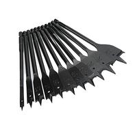 Keenso Flat Drilling Pieces for Woodworking, Carbon Steel Spades with Cutting Spores, 11PCS Hex Shank Flat Drill Head for Table Drills and Hand