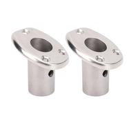 Keenso Flush Mount Flagpole Socket, 316 Stainless Steel Boat Flag Holder, 20mm Pole Compatibility, Angled Deck Mount with Protective Cover, for Boats and Yachts