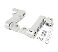 Keenso Foot Pegs Bracket, Adjustable Aluminum for Motorcycle with Male Mount for Driver Passenger Highway Peg 2.25in Wider Extension (Electroplated)