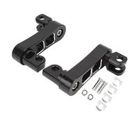 Keenso Foot Pegs Bracket, Adjustable Aluminum for Motorcycle with Male Mount for Driver Passenger Highway Peg 2.25in Wider Extension (Black White)