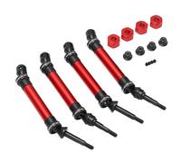 Keenso Front Rear Drive Shaft Set for Slash 1/10 RC Car, Complete Driveshaft, 4pcs (Red)