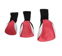 Keenso Golf Club Head Covers for Fairway Woods Driver Hybrids, 3Pcs Long Neck Mesh Golf Club Headcovers Set with Interchangeable No. Tags 3 4 5 6 7 X (White and Red)