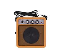 Keenso Guitar Amplifier Mini Guitar Amp 5W Portable Speaker with Volume Tone Overdrive Dual Input for Electric and Acoustic Practice Travel Indoor Outdoor (Yellow)