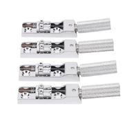 Keenso Guitar Bridge, Zinc Alloy Headless Bass Bridge Kit, Adjustable Spacing for 4 String Bass, Enhanced Stability and Intonation, for Musicians and Enthusiasts (Silver)