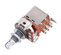 Keenso Guitar Potentiometer, Metal Volume Tone Control Pot A500K Push Pull Switch 18mm Shaft Length for Electric Guitar and Bass (Silver)