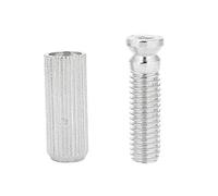 Keenso Guitar Tremolo Bridge Stud Anchor Set - Made of Copper Zinc Alloy, Adjustable Height, Essential Replacement Parts, Perfect for Electric Guitars, Set of 2 (Silver)