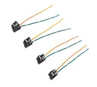 Keenso H1 Headlight Wiring Harness, ABS Material, 4PCS Headlight Socket for Halogen Bulbs, DC12 to 24V Compatible with H1 Types