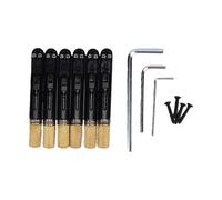 Keenso Headless Guitar Bridge Zinc Alloy Tailpiece with Brass Nut 10.5mm String Spacing 6 String Electric Guitar Bridge for Headless Kit Players Seeking Stable Tuning (Black)