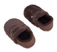 Keenso Heated Shoes, USB Plush Winter Foot Warmer with 5 Level Temperature Adjustable Slippers for Women Men Indoor Outdoor Use 11.81in Length (Brown)