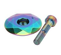 Keenso Helmet Rod Cap, 2pcs Aluminium Top Helmet for Helmet and Screw for Helmet, Multicolored Riding Racks and Storage Cycling Racks and storagebouchon Potence vtt