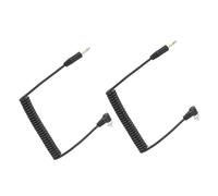 Keenso High Performance Camera Flash Coiled Cable with Easy Operation, 2pcs Flash PC Sync Cord, 3.5mm to Male Spring Cable for Quick Response, Suitable for Most Cameras