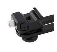 Keenso Hot Shoe Mounting Bracket Lightweight Dual Flash Holder, With Umbrella Hole, Directly Connect to Light Shelves