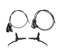 Keenso Hydraulic Disc Brake Set Aluminum Alloy 4 Piston Oil Brake and Lever Set 850mm Front 1550mm Rear Line for Mountain Bike Trail and Off Road Riders