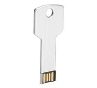 Keenso Key Shape USB Flash Drive Silver Permanent Memory for Computers Use with Fast Memory Transmission, for Family and Friends, Aluminum Alloy Material (8GB)