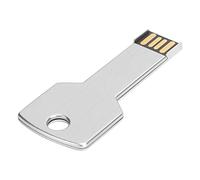 Keenso Key Shape USB Flash Drive Silver Permanent Memory for Computers Use with Fast Memory Transmission, for Family and Friends, Aluminum Alloy Material (64GB)