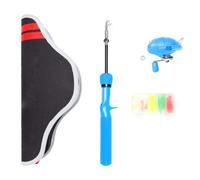 Keenso Kids Fishing Rod Set, 1. Telescopic Combo | spincast reel anti-reverse mechanism pre-spooled beginner line collapsible into oxford fabric bag right left hand switch