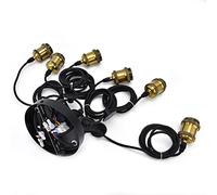 Keenso Lamp Holder Durable Retro Style Ceiling Light Holder for Home Living Room, E26/E27 Gold Bronze, Applicable for Home Decoration, Bars