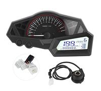 Keenso LCD Motorcycle Tachometer, Odometer Speed Fuel Gauge 15000RPM Fit for NINJA 300