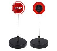 Keenso LED Stop Sign - Automatic Flashing for Reversing or Parking, Stable Weighted Base, Adjustable Height, Complete Set, Ideal for Garage Port