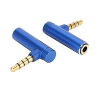 Keenso Long Service Life 3.5 Mm Male to Female Adapter Right -angled Stereo Headphone Cable Jack Plug with Several Colors to Choose From, Suitable for Headset with Microphone (2PCs, gold) (#3)