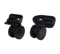 Keenso Luggage Suitcase Wheels, 2pcs Double Row Wheels Black Quiet Universal Rotation Casters Replacement