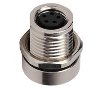 Keenso M8 Panel Mounted Socket, IP67 Design | plated brass housing, 5-pin plug adapter, resin sealing, AC/DC250V rated voltage, IEC 61076-2-101 standard