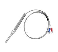 Keenso M8 Thread Type K Thermocouple, 30mm Probe, 0-400°C, Silver, Screw Connector, Metal Material