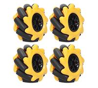 Keenso Mecanum Wheel Smart Robot Car Parts Omnidirectional Toy Components for Building Blocks That Are Compatible with TT Engines, 48 mm (Two pairs)