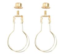 Keenso Metal Wire Bulb Clamp/Holder Adapter Rust Proof Holder for Lampshade, Stable Fixture for Table Floor Lamp 2pcs, Safe and Reliable for Bedroom Living Room Office (Gold)