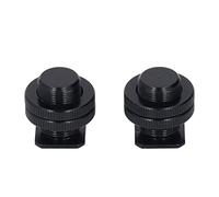 Keenso Mic Screw Adapters Double Lock Nuts Improved Screws for Microphone, Material, 2pcs Adapter Screw Applicable to Hot Shoe Mount, Mic Stand, 5/8in and 1/4in Thread