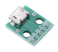 Keenso Micro USB Breakout Board, Easy to Use 5 Pin Adapter with 2.54mm Pitch DIP Adapter Board for Electronics Hobbyists, Engineers, DIY Prototyping and PCB Repair Projects