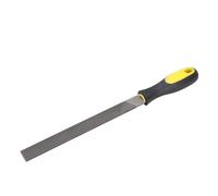 Keenso Mill Steel File Smooth Parts Tool for Metal, Non-Help Handle for Comfort, Material, for Garage Factories Technical Workshops (8-inch fine Teeth Flat File with Handle)