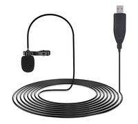 Keenso Mini USB Portable Lapel Microphone Metal Clamp/Holder Clear Voice Recording for Conference Home Black Universal for Devices with USB Interface