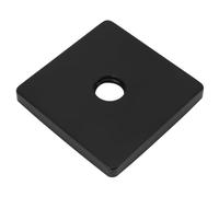 Keenso Modern Square Shower Arm Escutcheon Plate, Extra Large Stainless Steel Shower Arm Flange Cover for Decorative Bathroom Upgrade (Black)