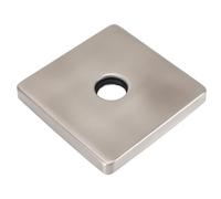 Keenso Modern Square Shower Arm Escutcheon Plate, Extra Large Stainless Steel Shower Arm Flange Cover for Decorative Bathroom Upgrade (Brushed)
