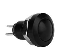 Keenso Momentary Push Button Switch, Power Button for Monowheel 1A 24V Mini Waterproof Push Button Zinc-Aluminium Alloy Shell Suitable for 8mm Mounting Hole Momentary Push Button(Black)