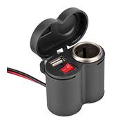 Keenso Motorcycle Cigar Lighter ABS USB Motorcycle Cigar Lighter with 2.0A Output 1.2m Cable Socket for Motorcycles and Electric Bike Phone Charging