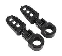 Keenso Motorcycle Footpegs, Adjustable Angle CNC Machined T6063 Aluminum Alloy Gear Structure Enhanced Grip, with Vibrant Anodized Finish and 4 Rubber Washers, for 1 Inch 1.06 Inch .25