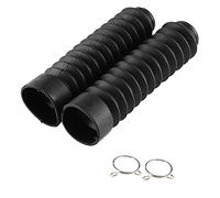 Keenso Motorcycle Fork Gaiters, Weatherproof Shock Absorption Dust Protection Fork Boots Black 8.1x1.7 Inch for Cruiser Touring Sport City Off Road Commuters All Weather Conditions Riding