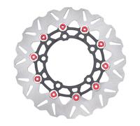 Keenso Motorcycle Front Wheel Brake Disc Rotor, 267mm Floating Brake Rotor with Wavy Heat Dissipation Holes for 2021 2024 (Red)