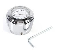 Keenso Motorcycle Handlebar Mount Watch Precise Time Keeping Dial Clock White, Motorcycle Handlebar Clock Waterproof Dial Noctilucent 7/8 and 1 Handlebar Mount