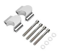 Keenso Motorcycle Handlebar Riser Clamp, 28MM Aluminum Handlebar Riser Mount Clamp 28MM Height Adapter for Motorcycle ATV (Silver)