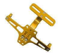 Keenso Motorcycle License Plate Bracket Motorcycle Eliminator Kit Aluminum Alloy Adjustable License Plate Holder with CNC Machining for Universal Fit (Gold)