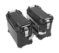 Keenso Motorcycle Side Case, 38L Aluminum Alloy Hard Saddlebag Box with Safety Lock and Handle, for Helmet Luggage Storage (Black)