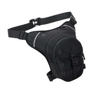 Keenso Motorcycle Thigh Bag Leg Pack Waist Bag 35 to 47 Inch Adjustable Smart Triple Layer Design Padded Compartments MOLLE Webbing Rainproof (Black)