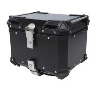 Keenso Motorcycle Top Box, 45L Aluminum Alloy Rear Storage Trunk, with Detachable Washable Inner Lining and Soft Cushion Backrests, for Universal Fit Motorbike