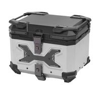 Keenso Motorcycle Top Case, Aluminum Alloy, 45L Motorcycle Rear Top Box with Security Lock for Adventurers and Riders