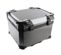 Keenso Motorcycle Top Case Aluminum Alloy Motorcycle Top Box 55L Storage Case Trunk with Lock Backrest and PU Lining for Touring Commuting Riders