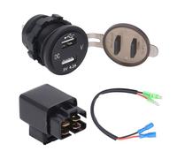 Keenso Motorcycle USB, Motorcycle Dual USB with Relay Water High Performance DC12V for 650 2014 to 2020