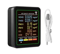 Keenso Multifunctional 6 in 1 Air Quality Meter with Color Alerts for